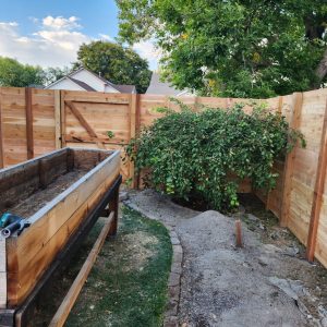 Cedar horizontal fence